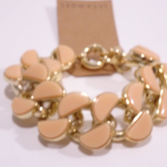 Lee Angel  Half-Moon Howlite and Steel bracelet NWT $198.00 Peach Neiman Marc - Picture 2 of 8